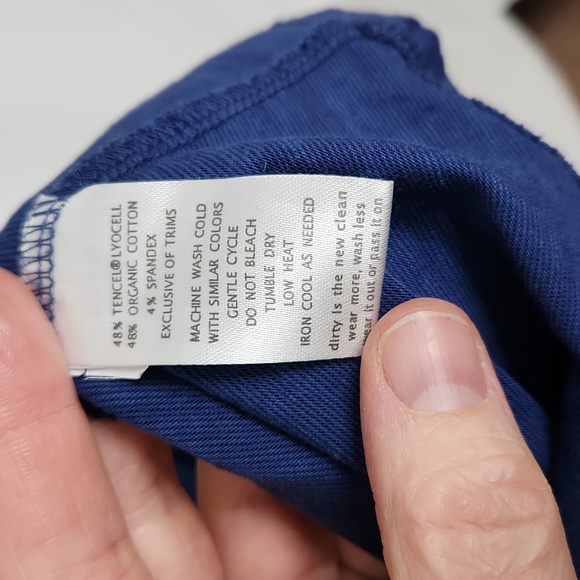 Horny Toad (Toad & Company) Womens Dress XL Blue Cotton V-neck Short Sleeve Knee - Picture 7 of 7